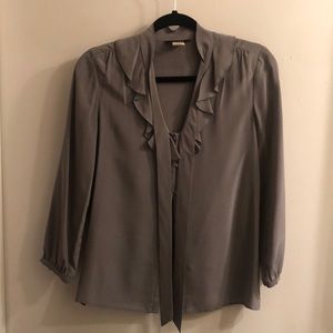 J.Crew pewter silk blouse.